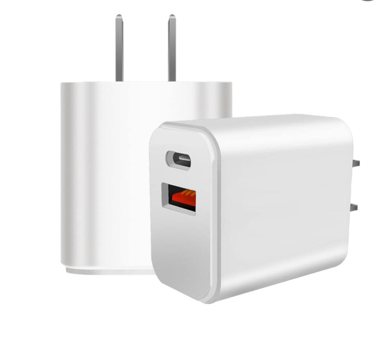 Dual 20W USB-C & USB Power Adapter